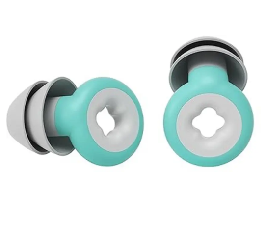 Comfortable, reusable noise-isolating ear plugs.